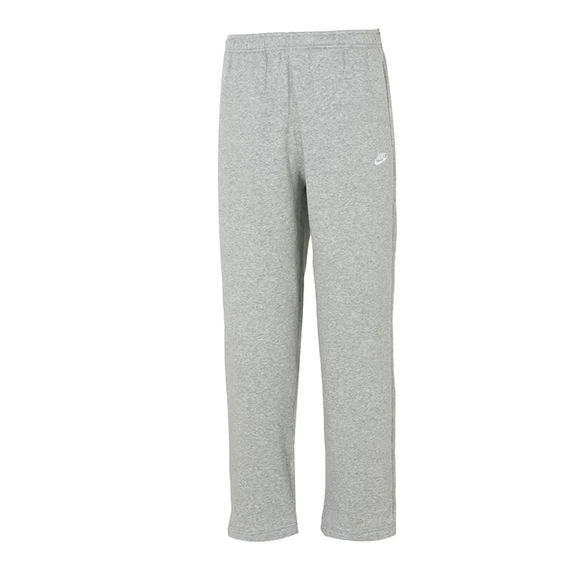 Nike Club Solid Color Training Comfortable And Breathable Fleece Lined Knitted Sweatpants Men's Gray
