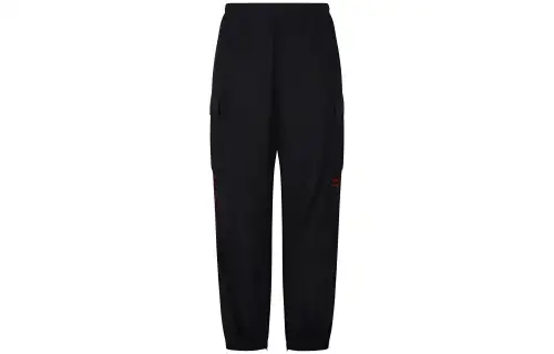 Balenciaga Casual Pants Men's Black Moderate Straight Fit Pants