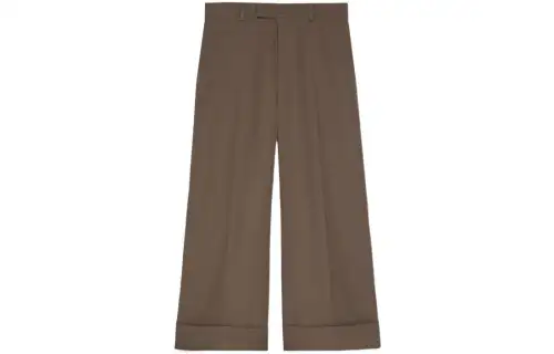 GUCCI Wide Leg Gabardine Trousers