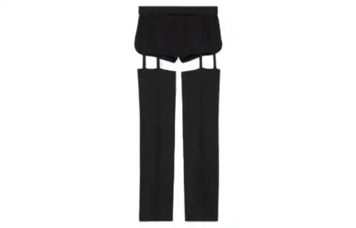 GUCCI Casual Pants Men's Black Moderate Straight Fit Pants