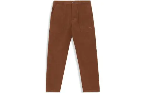PUMA Golf P Logo Stretch Corduroy Casual Pants Men's Red Brown
