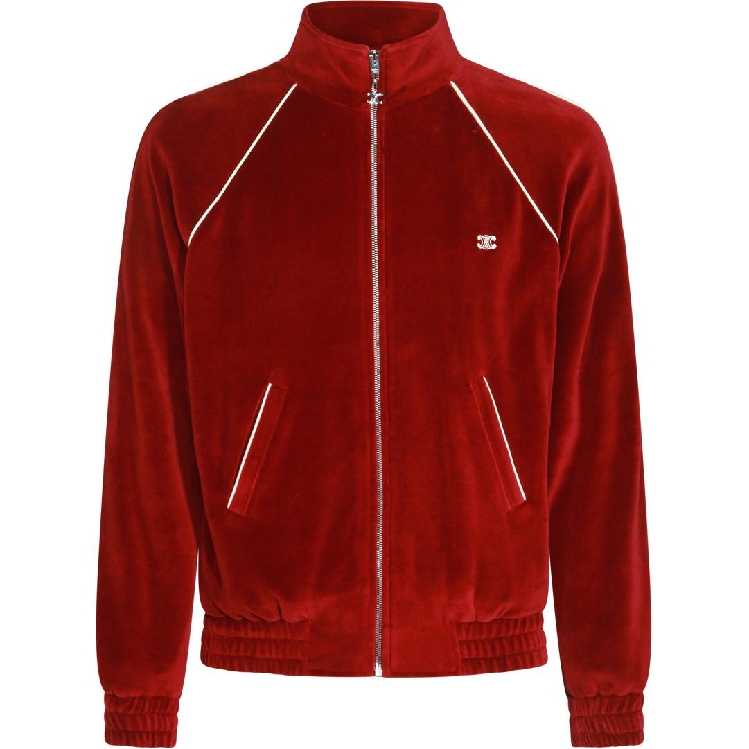 CELINE Triomphe Tracksuit Jacket In Velvet Jersey