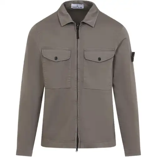 STONE ISLAND Logo Patch Zip Up Jacket