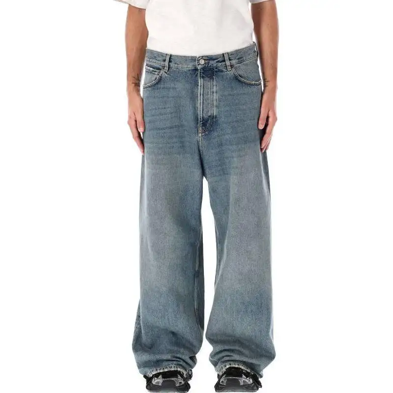 Balenciaga Jeans Men's Blue Moderate Wide Leg Pants