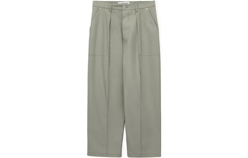 LOEWE Casual Pants Men's Matcha Green Moderate Straight Fit Pants