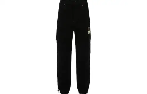 EVISU Casual Pants Men's Black Moderate Cuffed Pants