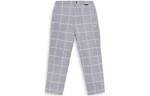 PUMA Golf Stretch Aop Plaid Casual Pants Men's Gray