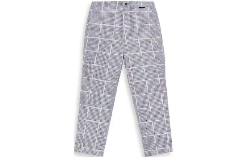 PUMA Golf Stretch Aop Plaid Casual Pants Men's Gray