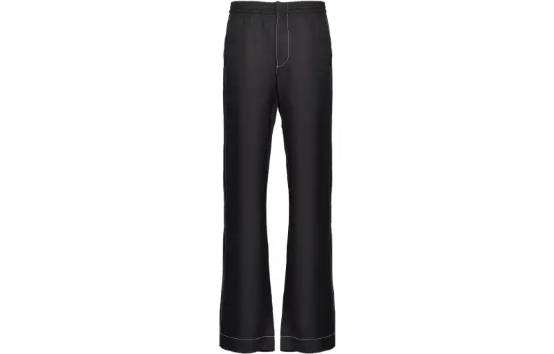 Prada drawstring-waist silk trousers