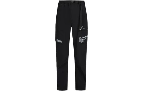 EVISU Casual Pants Men's Black Moderate Sweatpants