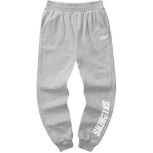 Skechers Basic Casual Collection Fleece Lined Thermal Elastic Cuff Casual Pants Men's Gray Heather Cloud Gray