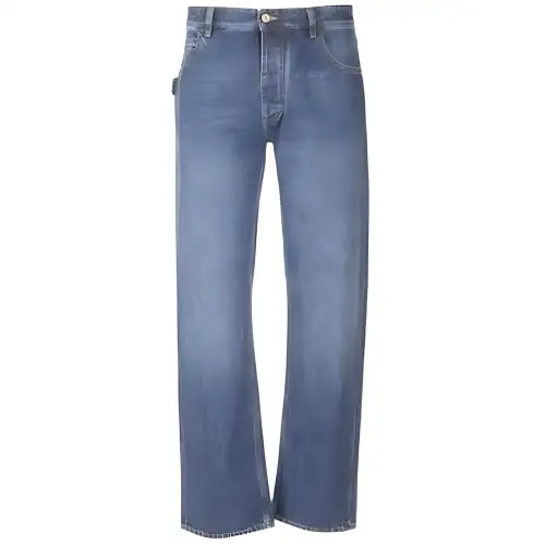 Bottega Veneta Logo Patch Straight Leg Jeans