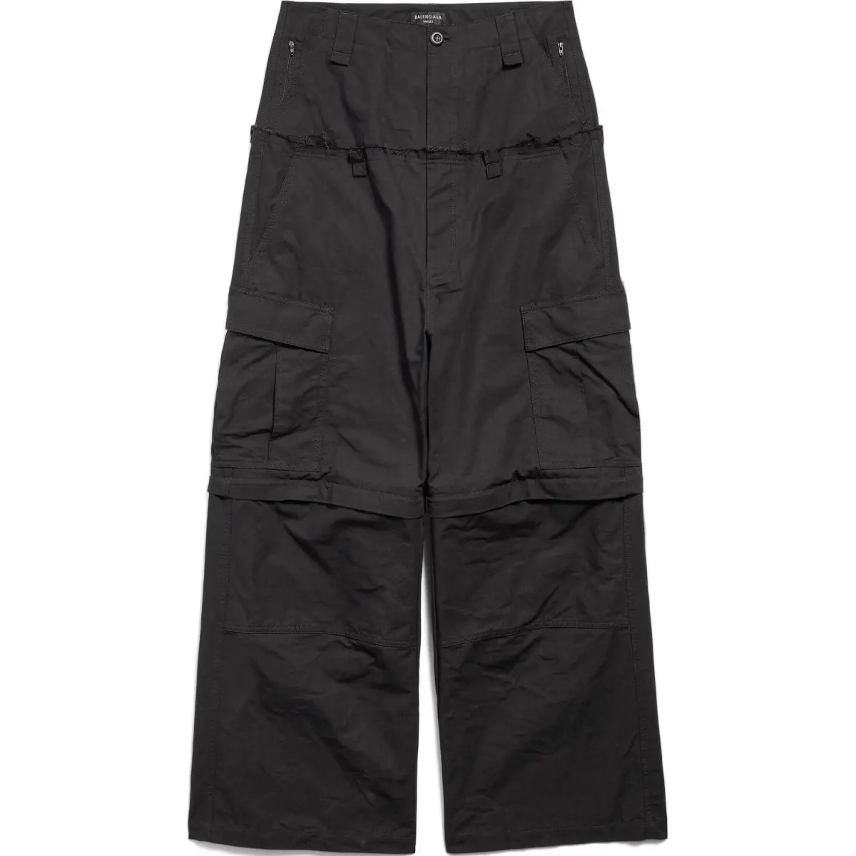 Balenciaga Cut Up Cargo Pants In Black Cargo Pants Unisex Black
