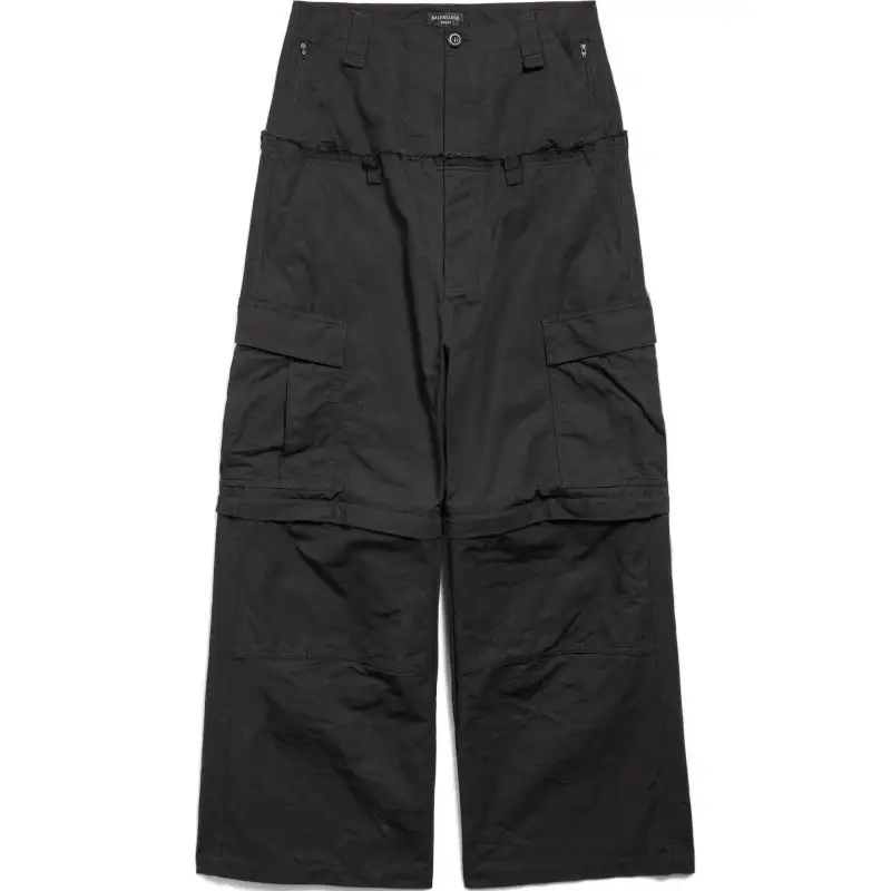Balenciaga Cut Up Cargo Pants In Black Cargo Pants Unisex Black