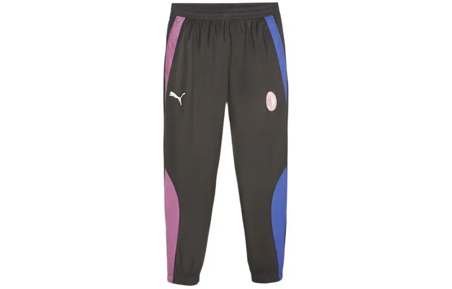 PUMA AC Milan Football Prematch Casual Pants Men's Black Moderate Cuffed Pants