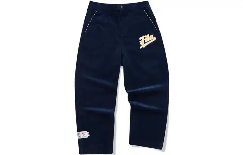 FILA FUSION Casual Pants Men's Deep Cyan Moderate Straight Fit Pants