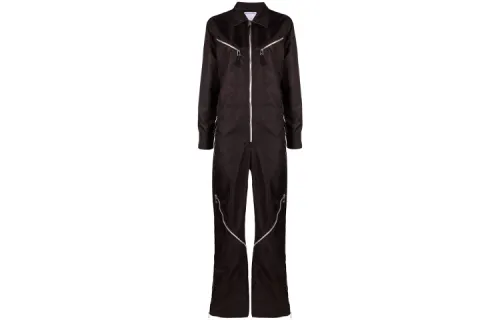 Bottega Veneta Jumpsuits Men's Black Lapel Moderate Straight Fit Pants