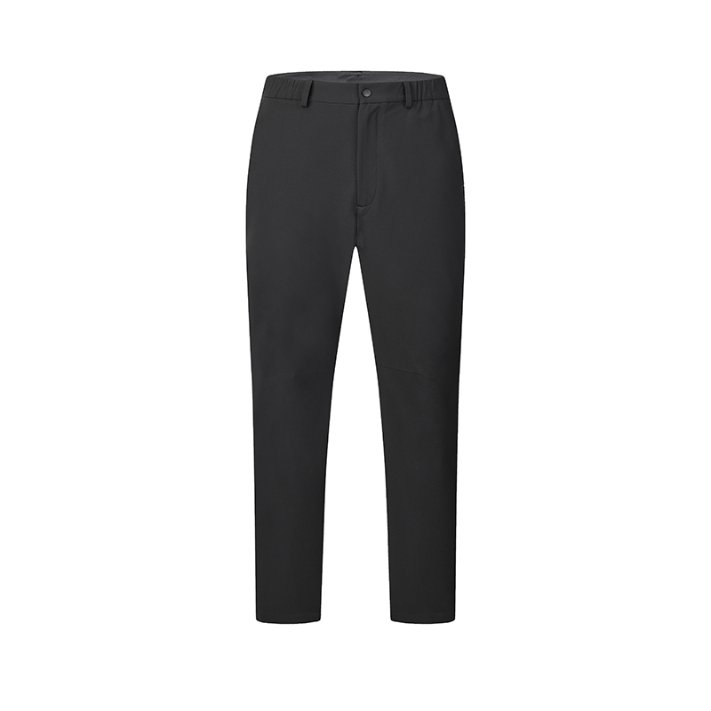 FILA Explorer Versatile Minimalist Style Fleece Lined Woven Casual Pants Men's Pitch Black