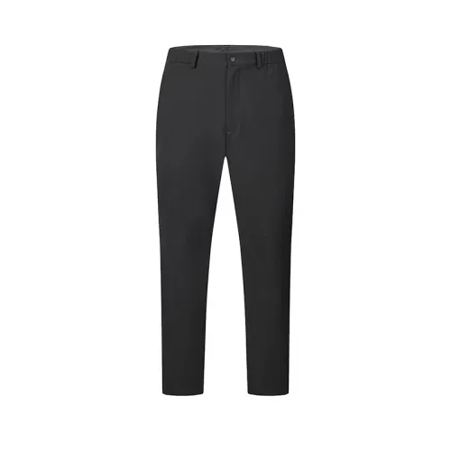 FILA Explorer Versatile Minimalist Style Fleece Lined Woven Casual Pants Men's Pitch Black