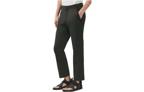 HERMES Casual Pants Men's Black Moderate Straight Fit Pants