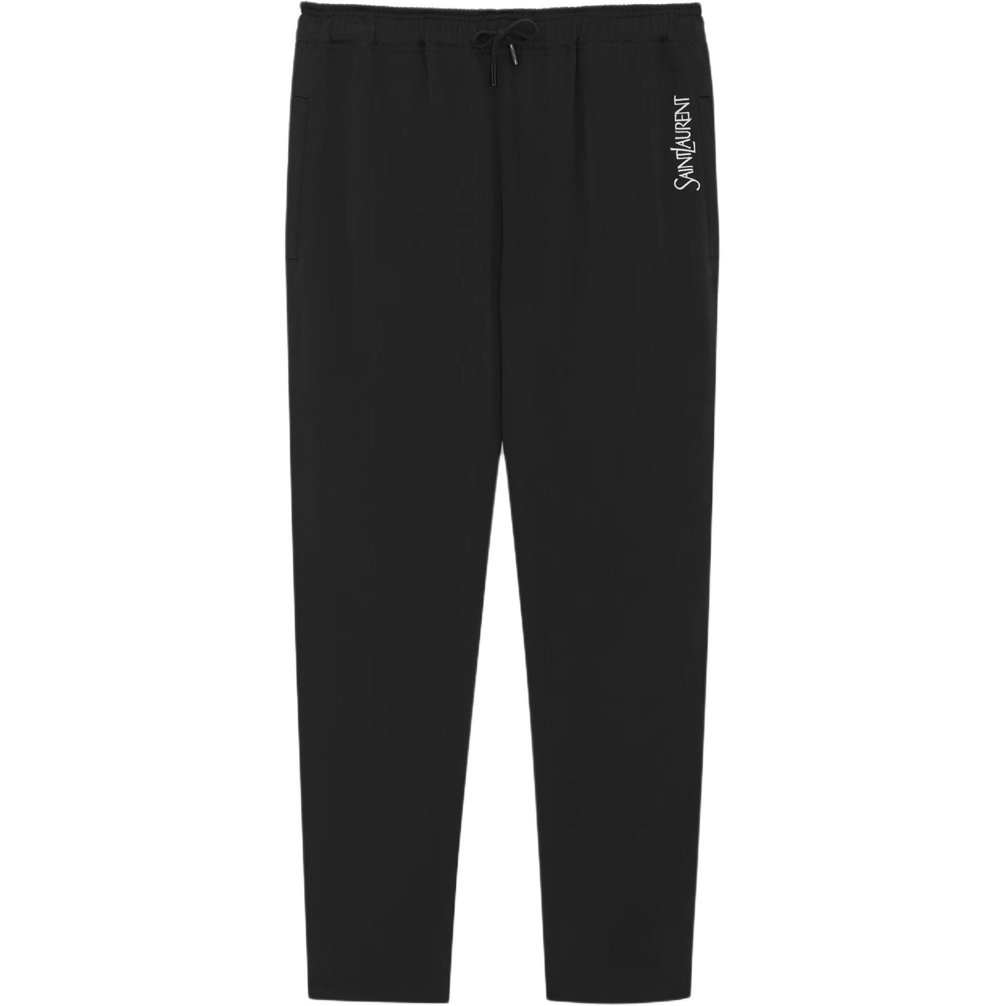 SAINT LAURENT Logo Embroidered Drawstring Striped Track Pants