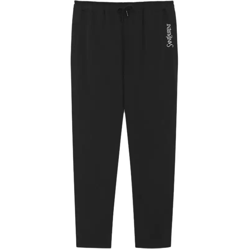 SAINT LAURENT Logo Embroidered Drawstring Striped Track Pants