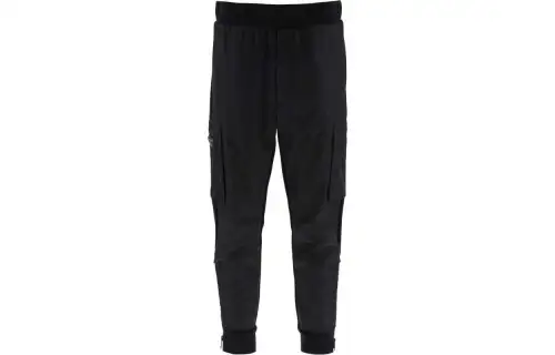 PRADA Casual Pants Men's Black Moderate Cuffed Pants