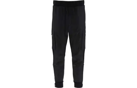 PRADA Casual Pants Men's Black Moderate Cuffed Pants