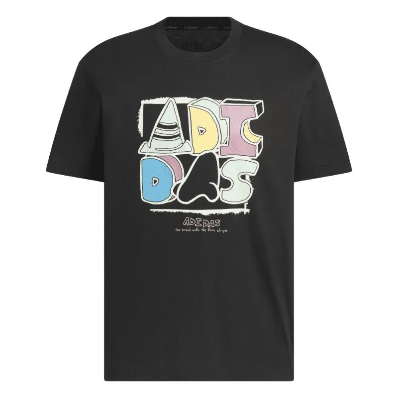 Adidas T-Shirts Unisex Black Crew Neck Moderate