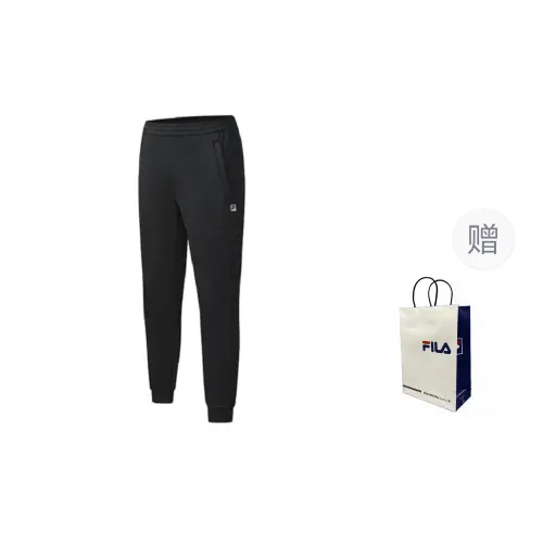 FILA RUNNING Knitted Sweatpants Men's Pitch Black, Shopping Bag Included