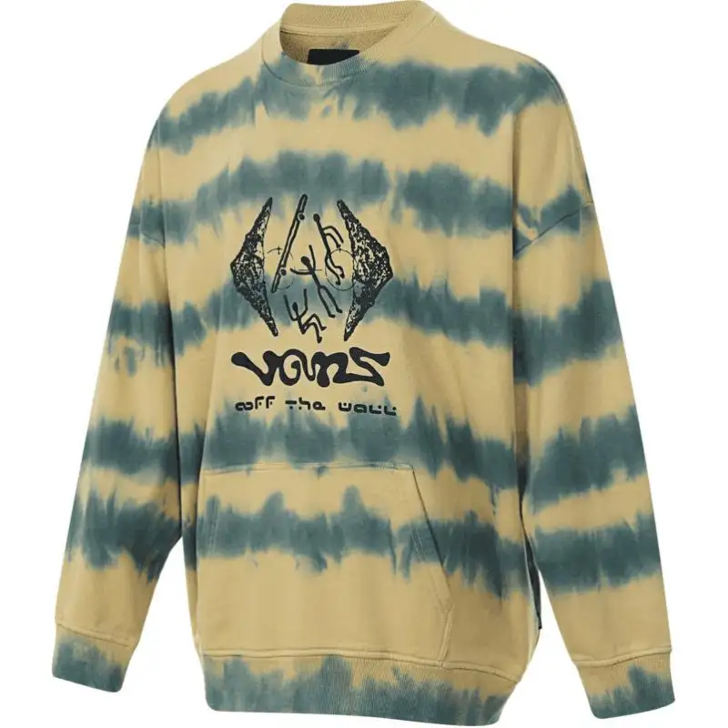 Vans Stripe DYE CREW Sweatshirt Men's Yellow/Blue