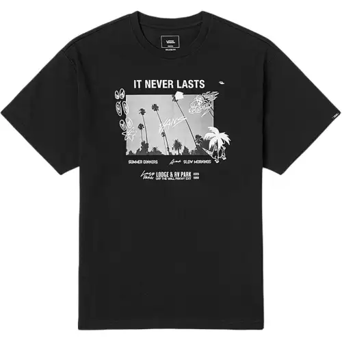 Vans T Shirts Unisex Black Crew Neck Moderate