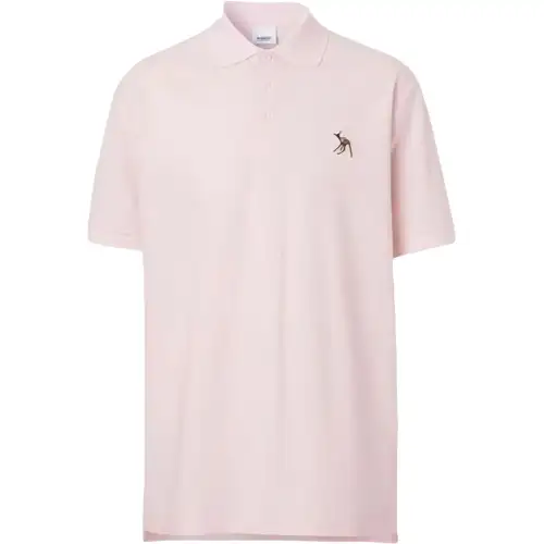 Burberry Polo Shirts Men's Pink Polo Collar Moderate Straight Fit