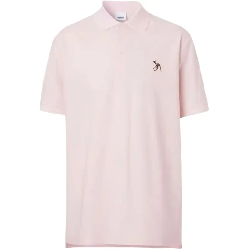Burberry Polo Shirts Men's Pink Polo Collar Moderate Straight Fit