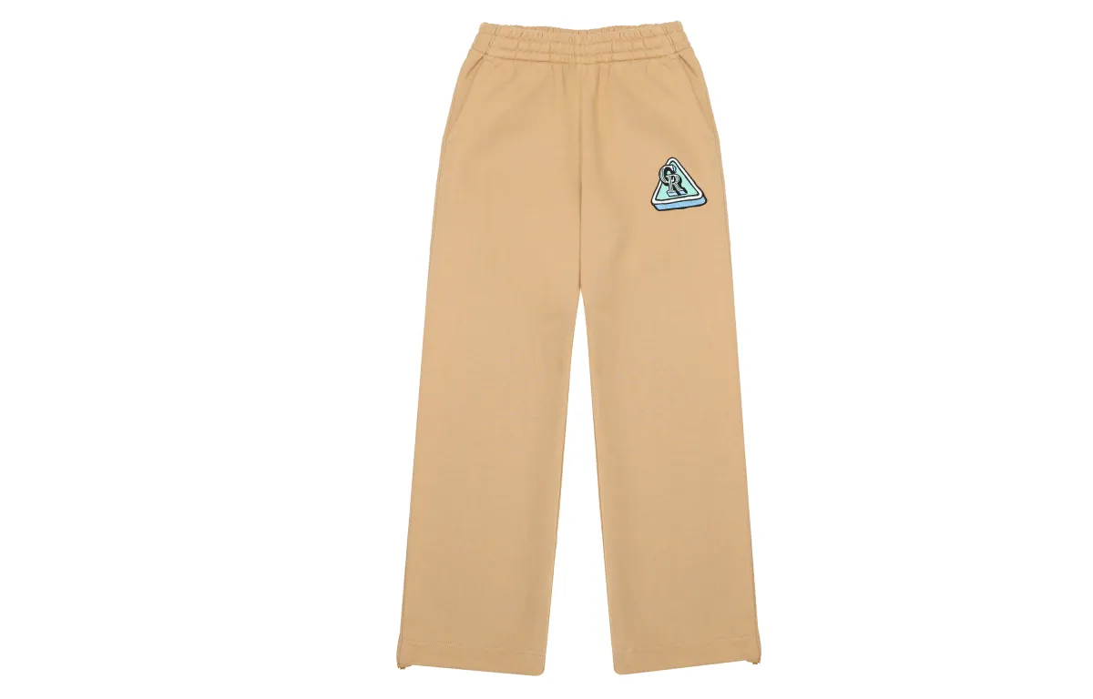 MLB Slimming Fleece Lined Casual Pants Unisex Beige Yellow