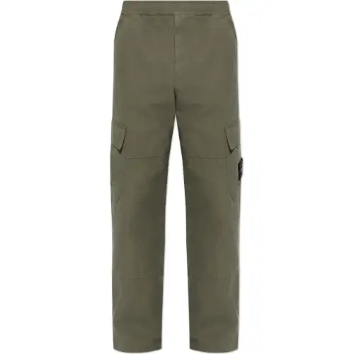 STONE ISLAND Logo-Patch Straight Leg Trousers