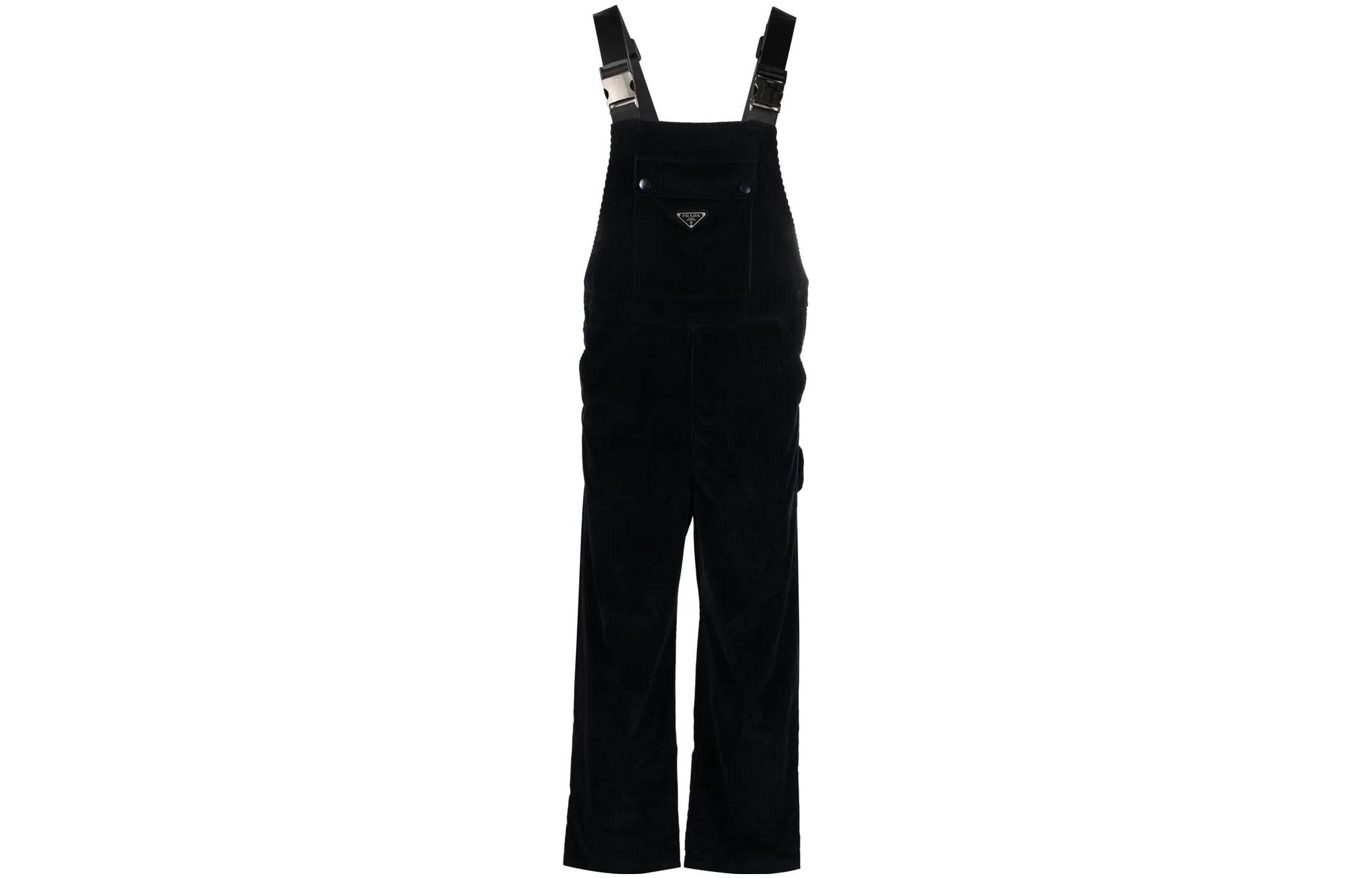【Previous Season】logo-plaque corduroy dungarees