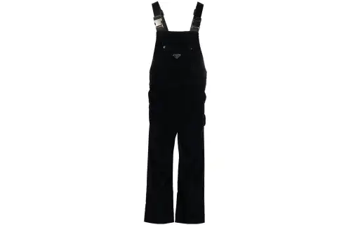 【Previous Season】logo-plaque corduroy dungarees