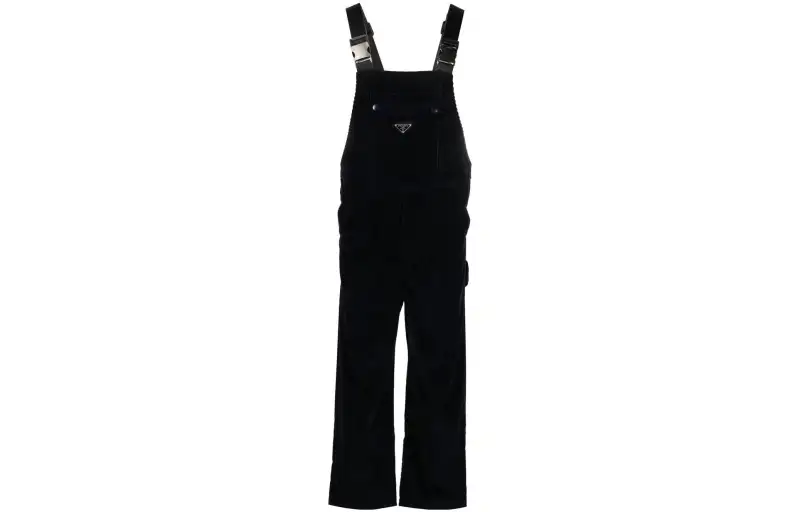 【Previous Season】logo-plaque corduroy dungarees