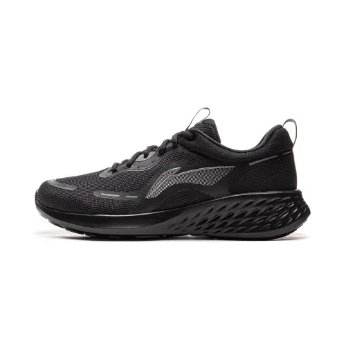 Li Ning Cushioning Slip Resistant Cushioning Slip Resistant Low top Casual Running Shoes Men's Black