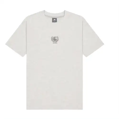 New Balance T Shirts Men's Gray Crew Neck Moderate