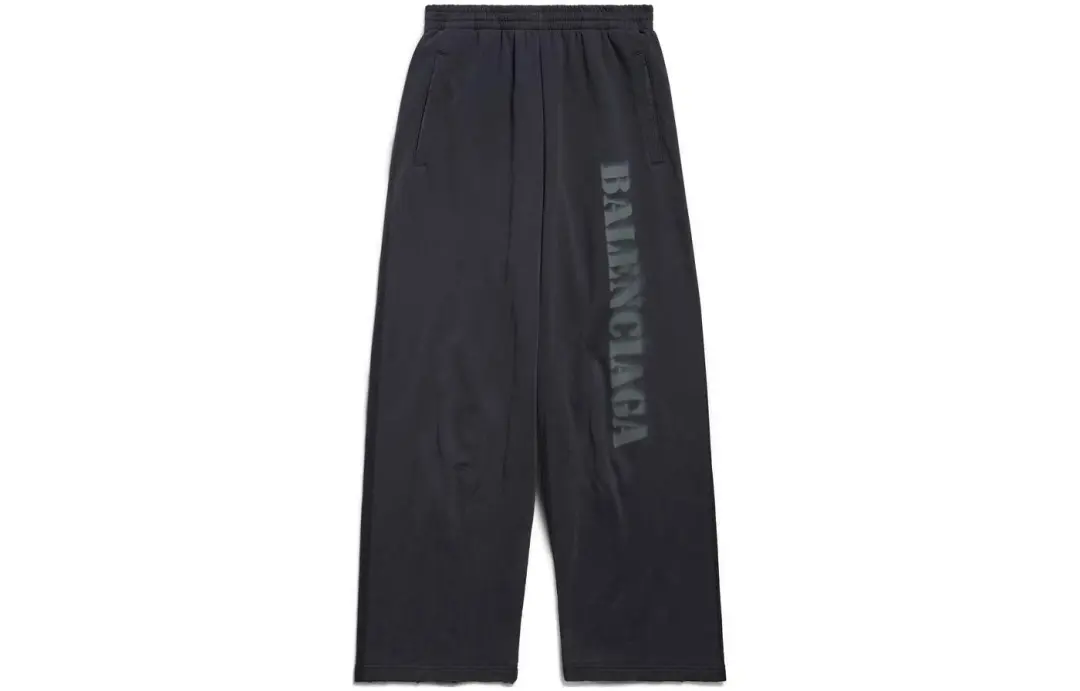 Balenciaga Casual Pants Loose Fit Unisex Black