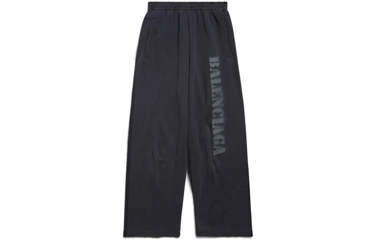 Balenciaga Casual Pants Loose Fit Unisex Black