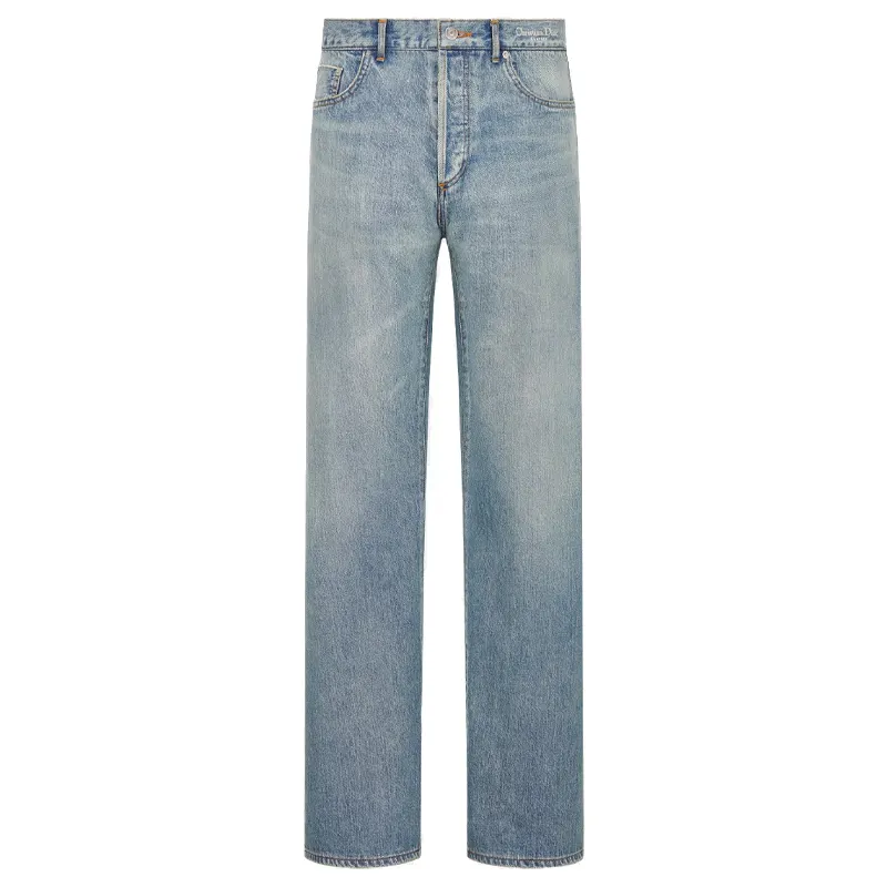 DIOR Jeans Men's Light Blue Moderate Straight Fit Pants
