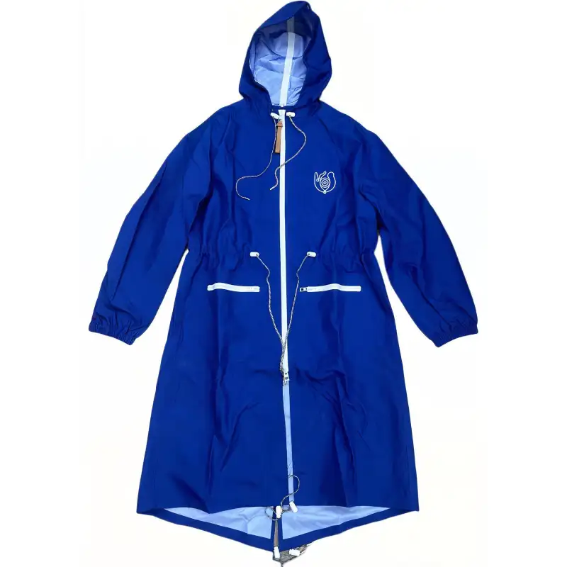 LOEWE Trench Coats Men's Blue Hooded Moderate Other