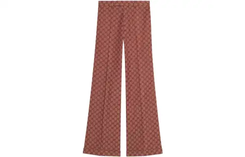 GUCCI Casual Pants Men's Burgundy Moderate Straight Fit Pants