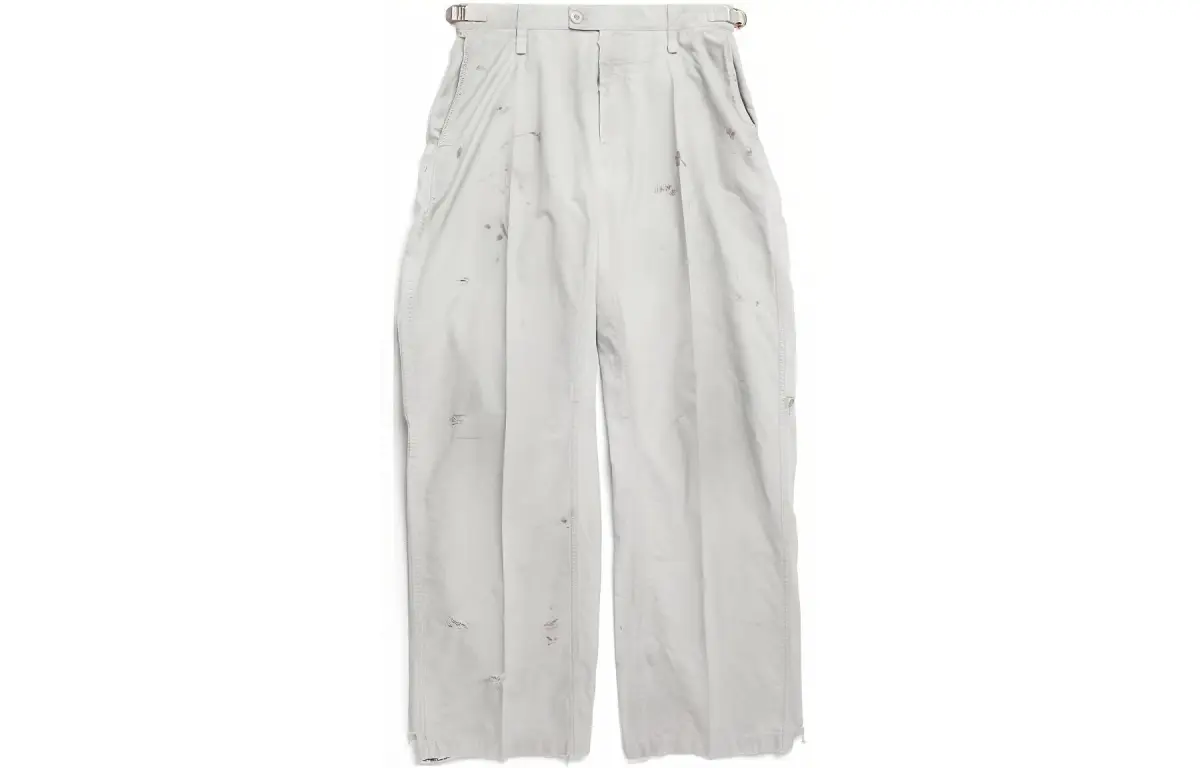 Balenciaga SS23 Casual Pants Loose Fit Unisex Light Gray