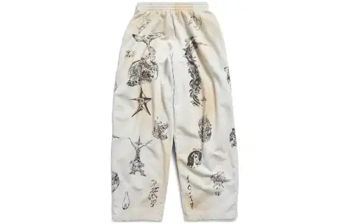 Balenciaga Men's Tat Baggy Sweatpants