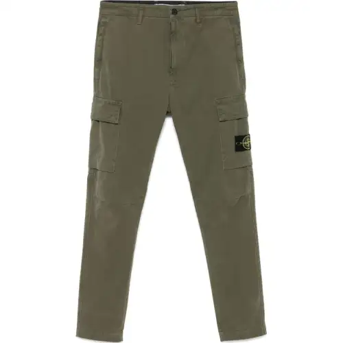 STONE ISLAND Logo-Patch Tapered Trousers