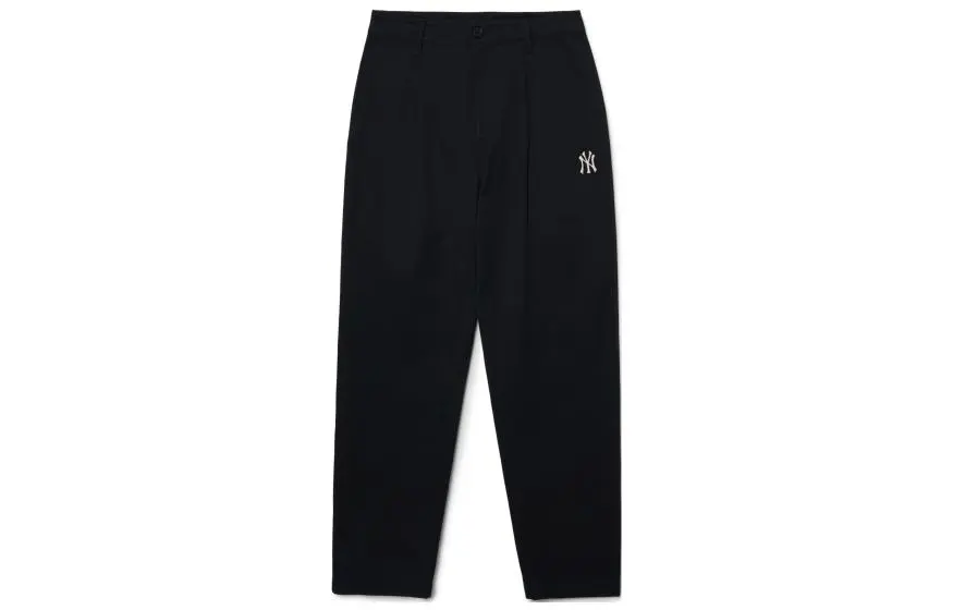 MLB Basic Logo Casual Pants Men's Black Moderate Straight Fit Pants